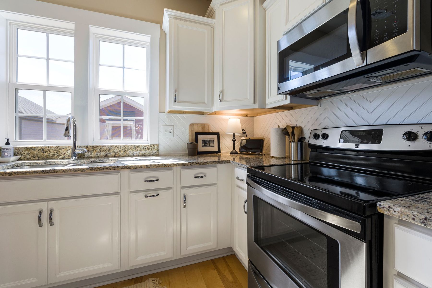 A warm kitchen remodel mid-project with new cabinetry